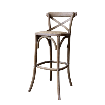 French Bar Stool w. wicker seat