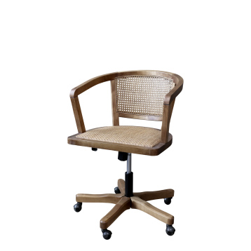 French Office Chair w. wicker seat & back