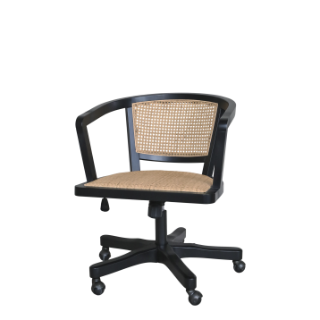 French Office Chair w. wicker seat & back