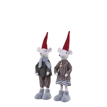 Asger & Agnes Christmas Mice standing set of 2