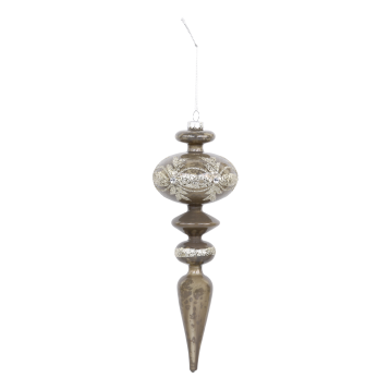 Ornament i glas m. glimmer