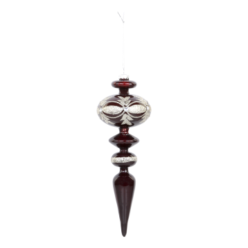 Ornament in glass w. glitter