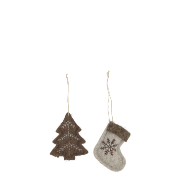 Crochets de suspension en feutrine avec bas de Noël et un sapin de Noël set de 2