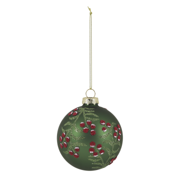 Julekugle m. grene og bær