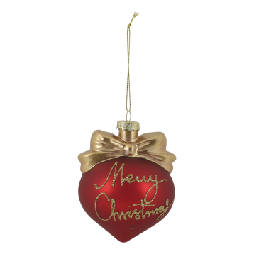 Julekugle m. sløjfe og tekst