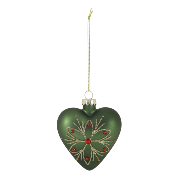 Julekugle hjerte m. mønster