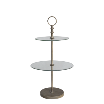 Etagere mit 2 Glasschüsseln