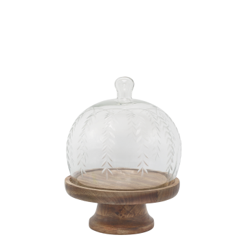 Glass Dome on foot w. grindings