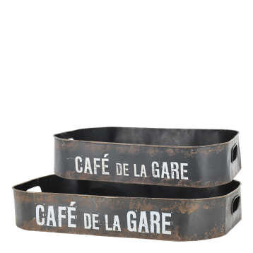 Tablett mit Druck Set von 2