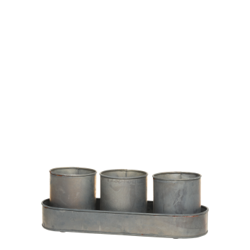 Tray w. 3 removable planters