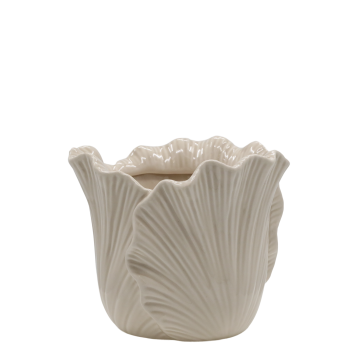 Fayence Planter w. leaves