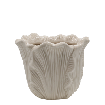 Fayence Planter w. leaves