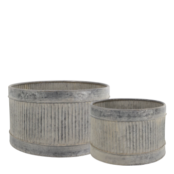 Übertopf mit Rillen Set von 2