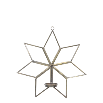 Stjerne til fyrfadslys m. vægophæng