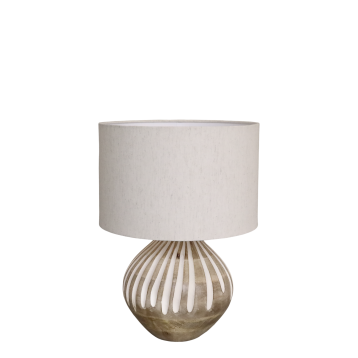 Table Lamp w. pattern & linen lampshade