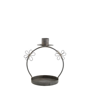 Lysestage m. blomster