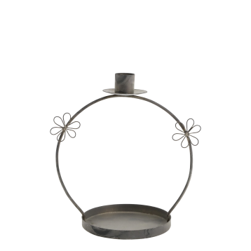 Lysestage m. blomster