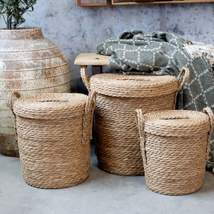 Basket w. lid set of 3