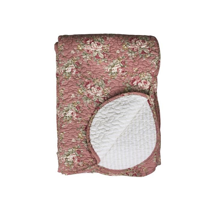 Quilt m. blomster og striber