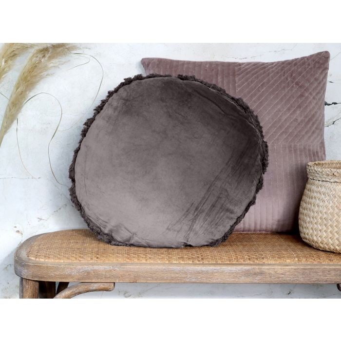 Moulin Cushion velour w. fringes