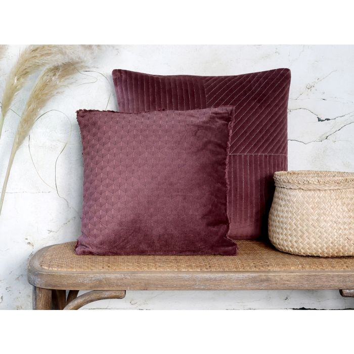 Moulin Pude velour m. mønster og frynser