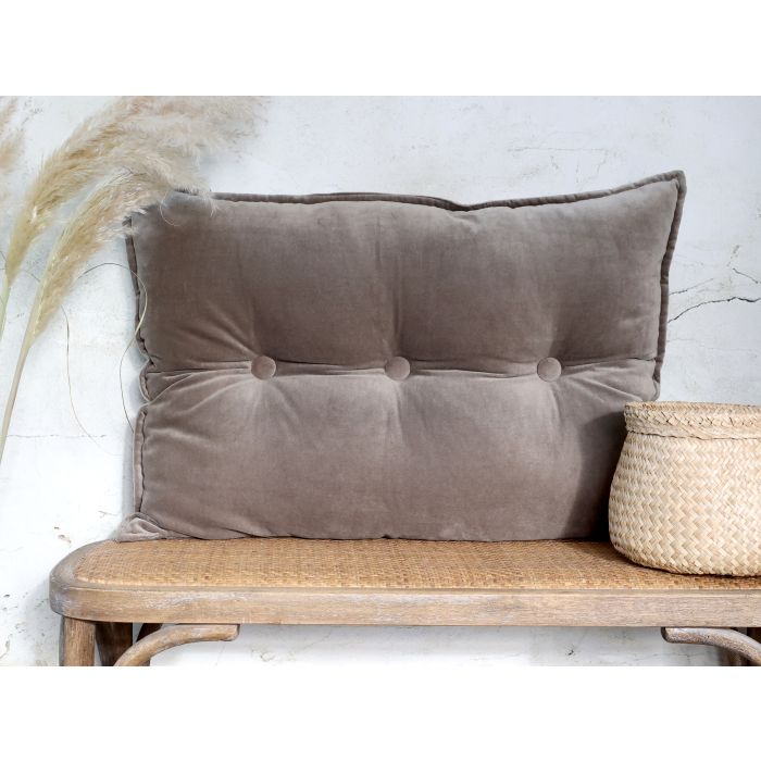 Cushion velour w. 3 buttons