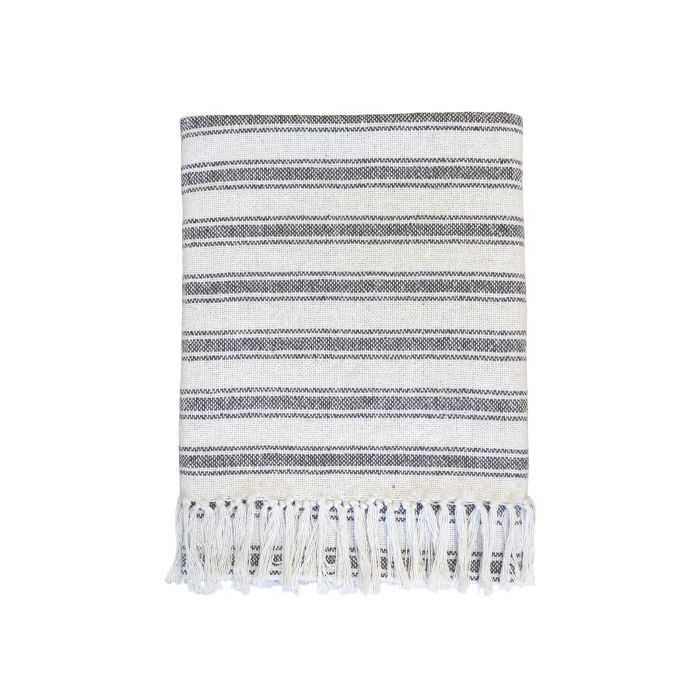 Plaid af overskudsgarn m. olmer strib