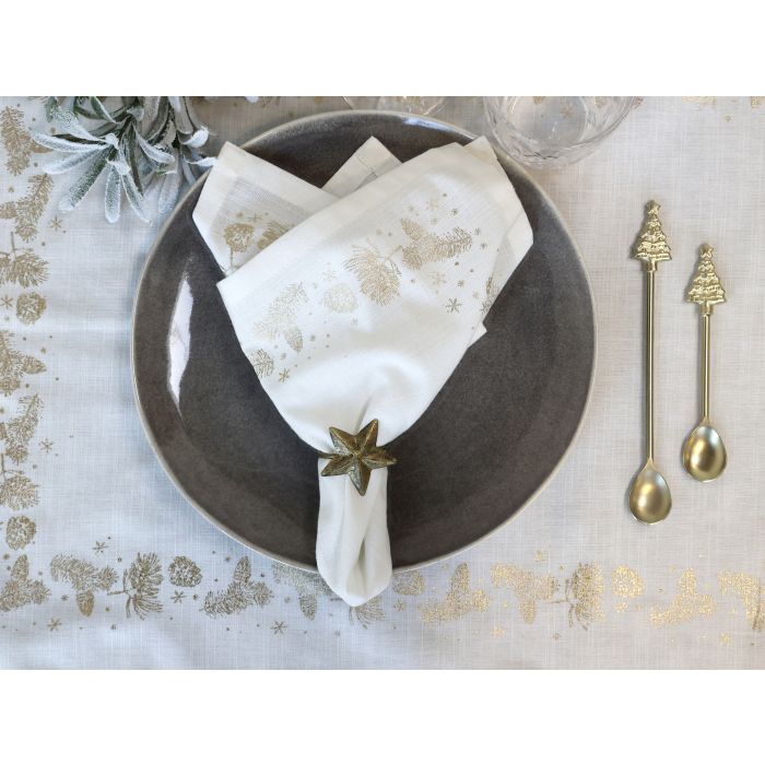 Stofserviet m. guldkogler sæt af 4
