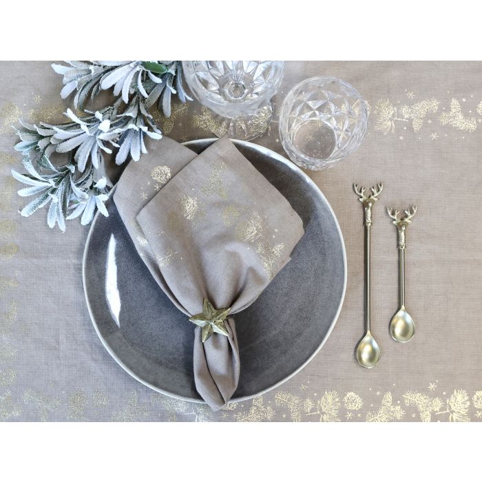 Stofserviet m. guldkogler sæt af 4