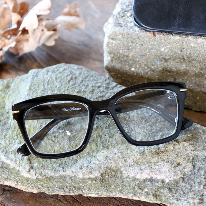 Lunettes de lecture avec décor d'or avec étui