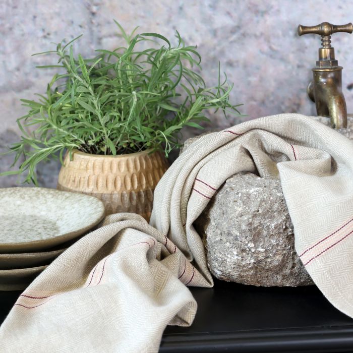 Aix Geschirrtuch mit Fischgrätmuster