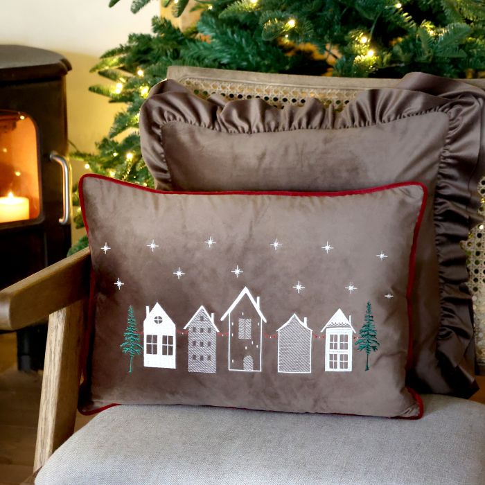 Aix Pudebetræk m. broderede huse