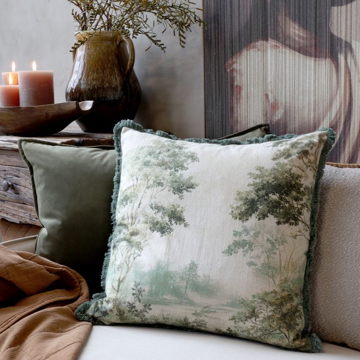 Aix Pillowcase w. fringes & print