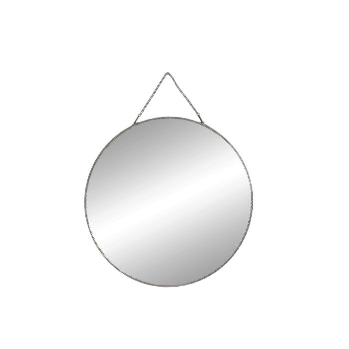 Mirror w. brass chain & frame