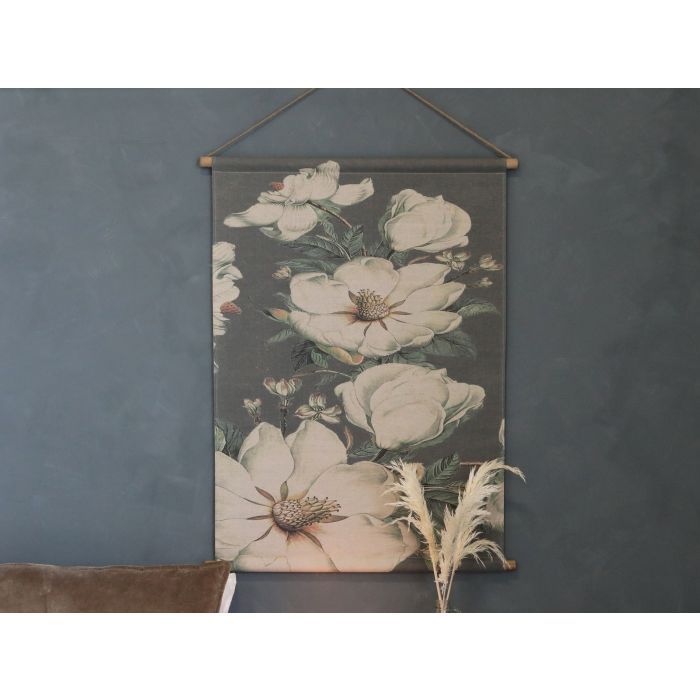 Lærred til ophæng m. blomstermotiv