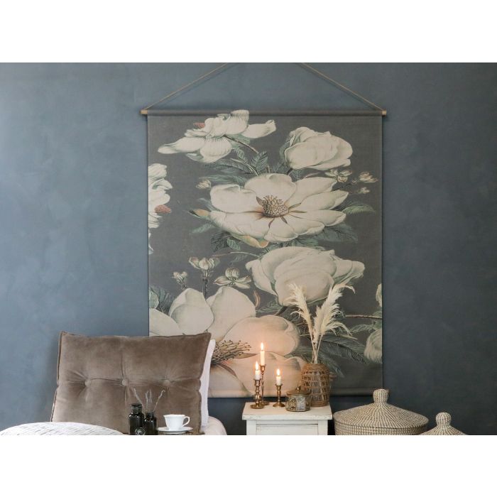 Lærred til ophæng m. blomstermotiv