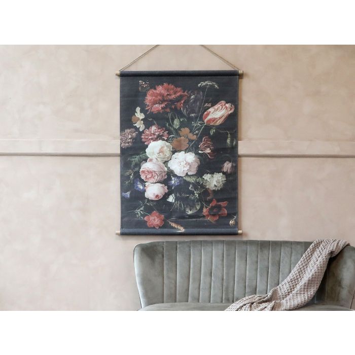 Canvas for hanging w. floral print