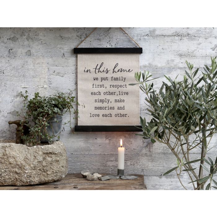 Leinwandbild zum Aufhängen mit Text