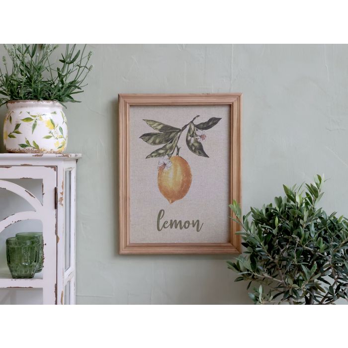Billede m. citronmotiv og naturramme