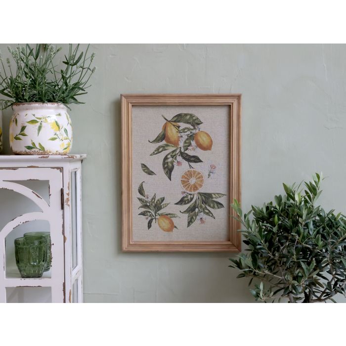 Bild mit Zitronen Motiv und Naturrahmen