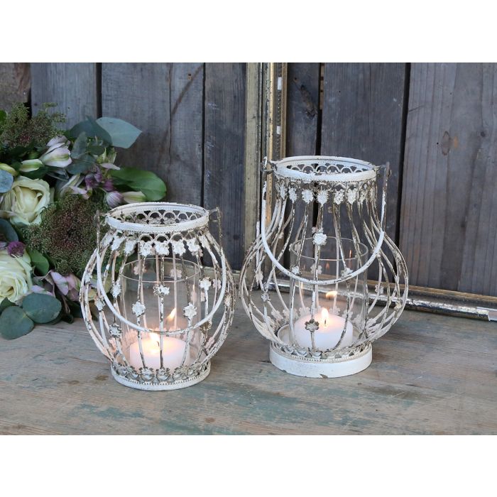 Lanterne m. blomster dekor