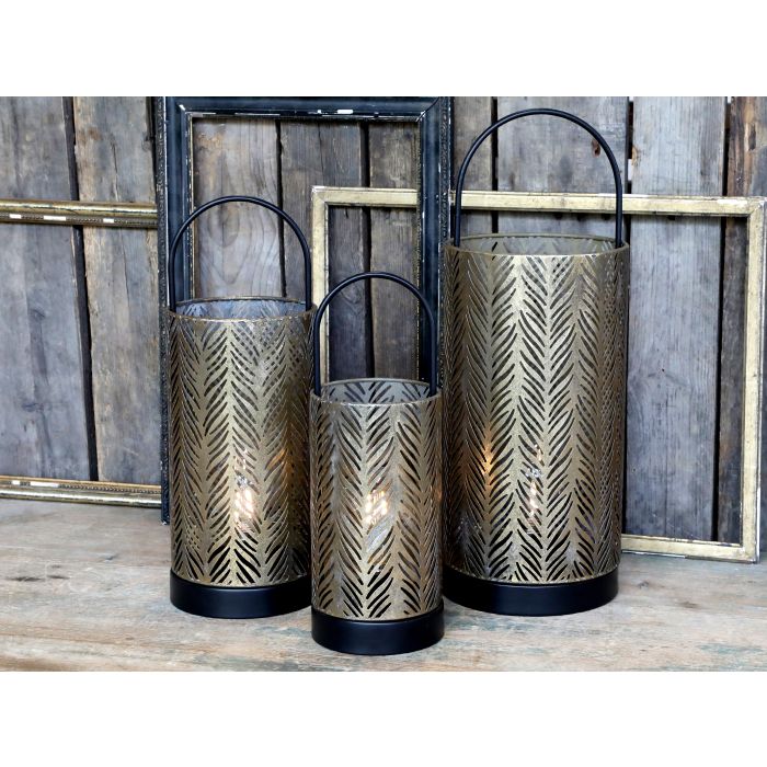 Lantern w. pattern incl. bulb & timer