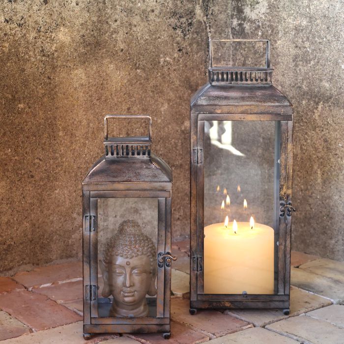 Lanterne avec rainures set de 2