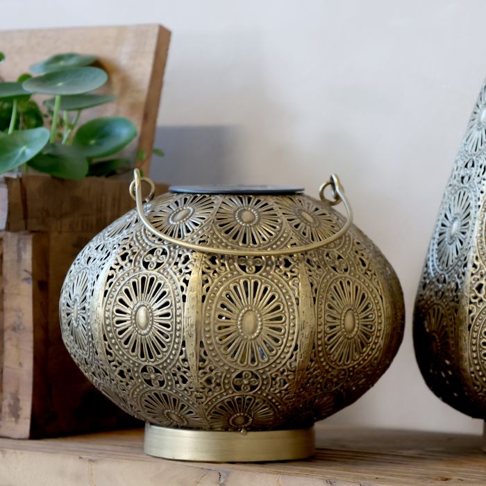 Solarlaterne  mit Blumenmuster LED Glühbirne