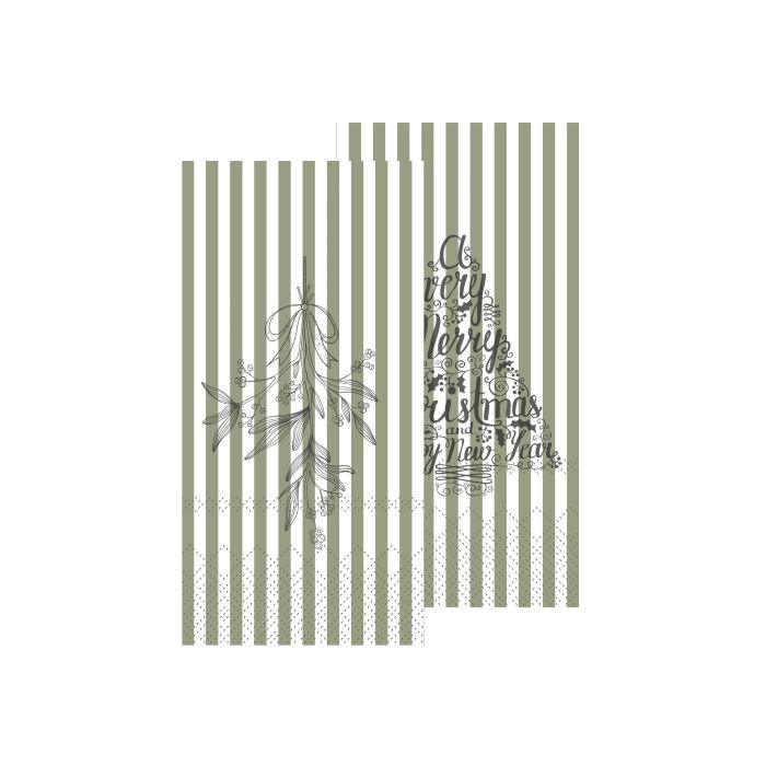 Serviet m. mistelten og juletræ