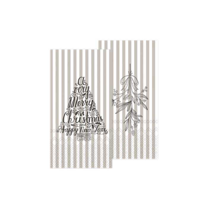 Serviet m. mistelten og juletræ