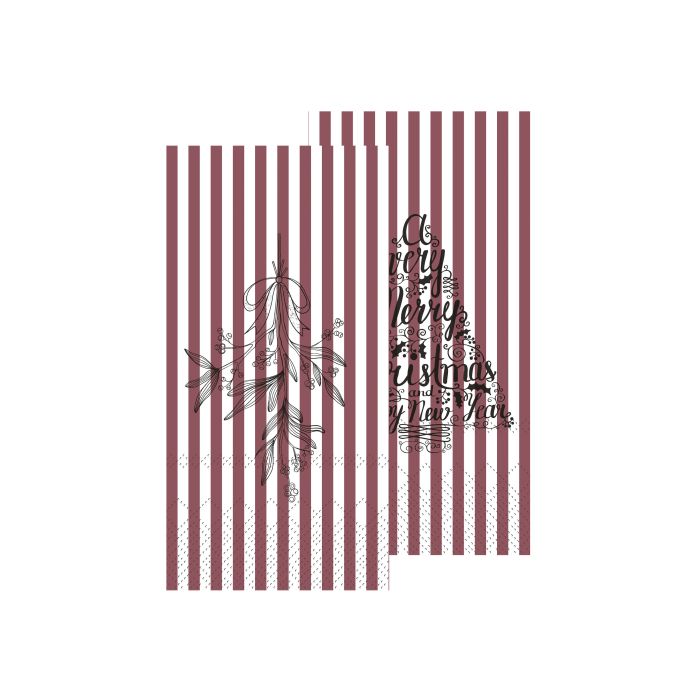 Serviet m. mistelten og juletræ