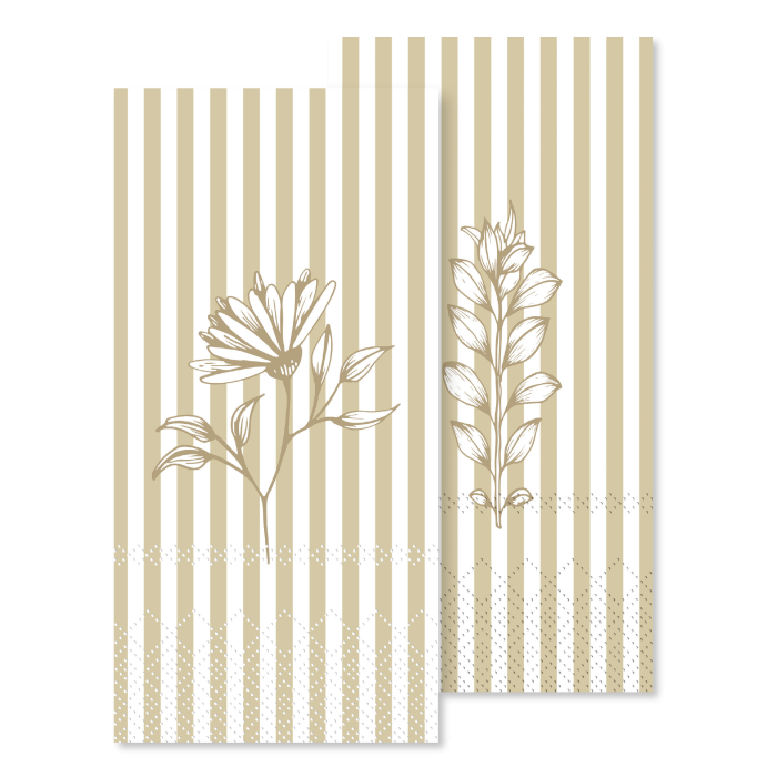Napkin w. stripes & flowers