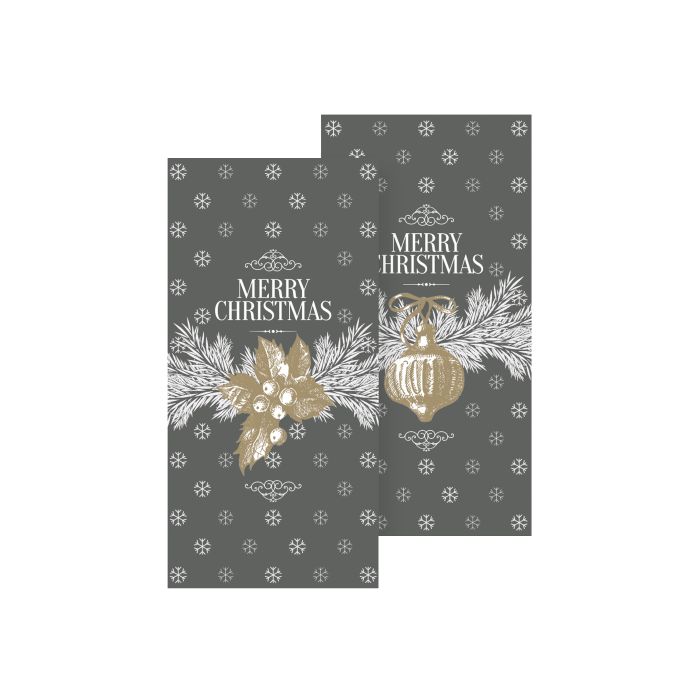 Napkin w. holly & ornament