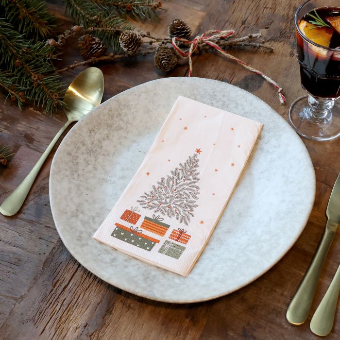 Napkin w. Christmas tree & presents